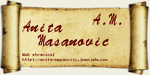 Anita Mašanović vizit kartica